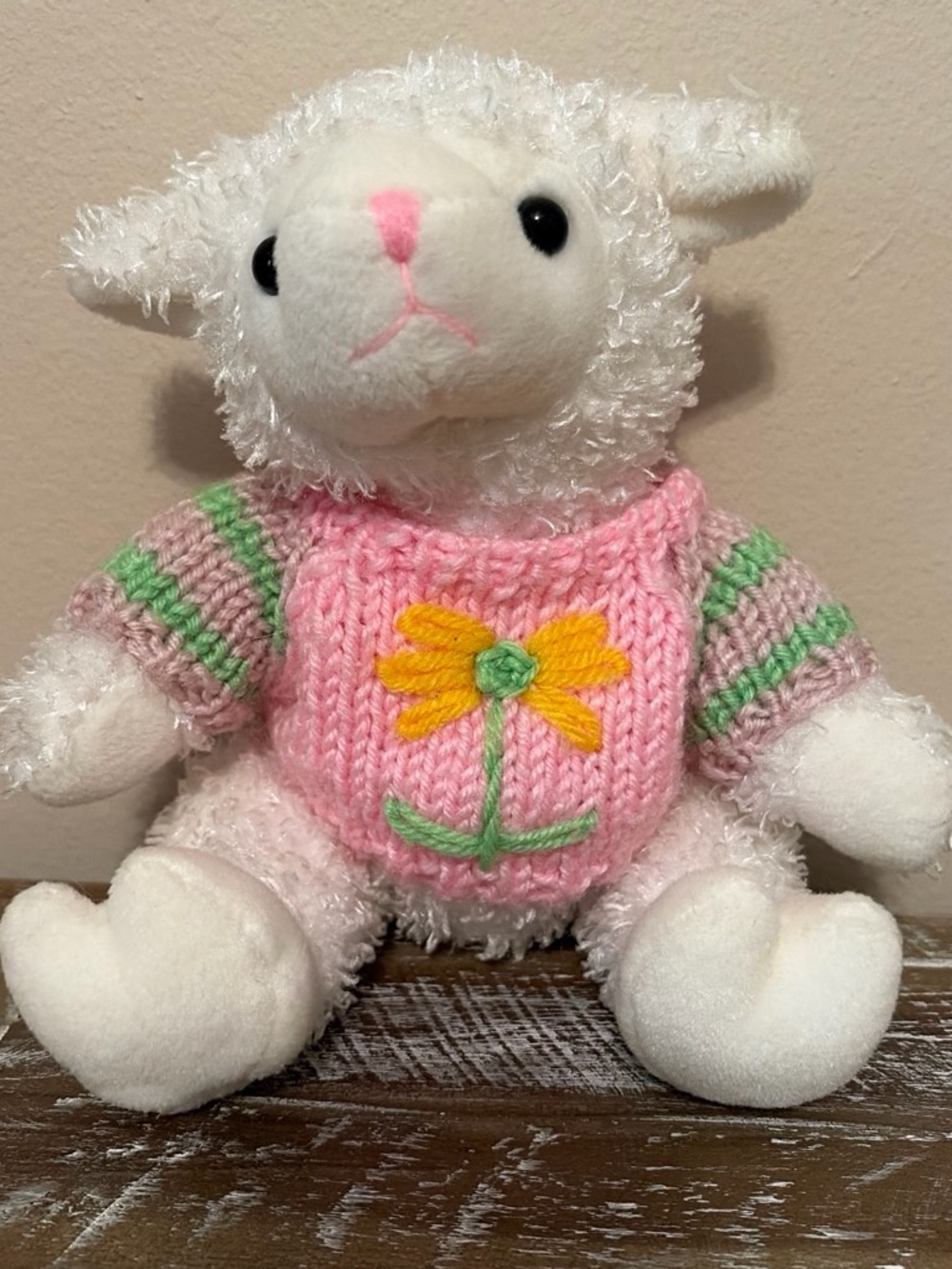 Chrisha Playful Plush Lamb - Vintage